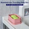 Leak Proof Silicone Traveling Soap Case with Draining Layer, Travel