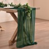 Socomi 10ft Emerald Green Chiffon Table Runner 29x120 Inches Wedding