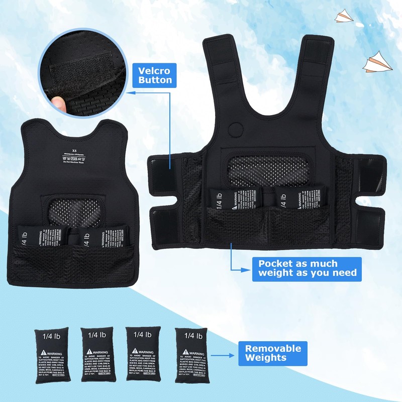 TOPARCHERY Weighted Vest for Kids with Sensory Needs - Compression