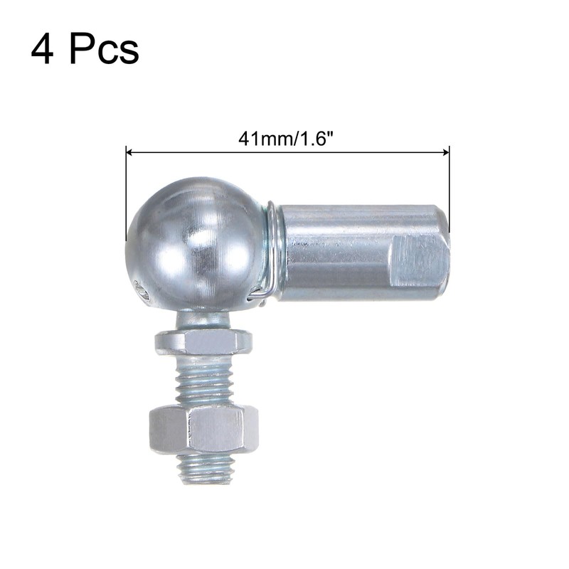 uxcell 4pcs CS13 M8 Angle Ball Joint, M8x1.25 Right Hand