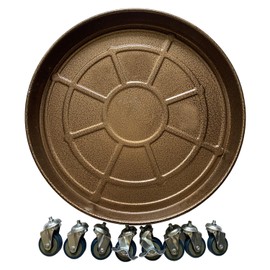 SIAMO Plant Caddy with Wheels Plant Dolly Rolling Large Metal Heavy Duty Plant Stand with Wheels Moveable Planter Saucer Pot Mover for Indoor Outdoor Use 20inches Copper