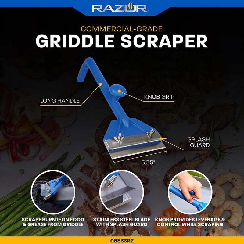 Razor Commercial Grade Griddle Scraper with Plastic Handle