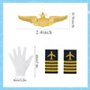 Airline Pilot Captain Costume Include Shirt Pilot Hat Tie Sunglasses