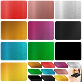 Pack of 100 Metal Business Cards, Engraved Business Cards, Aluminium, Metal Business Cards Blanks, Aluminium Laser Engraved Matt Name Cards for Office Customers, DIY Gift Cards (10 Colours)