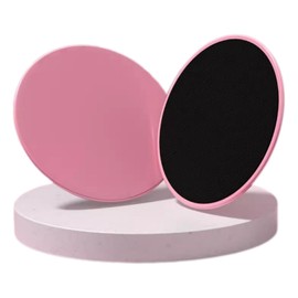 Dual-Sided Core Exercise Sliders - Gym Gliding Discs for Training, Stability, Legs, Full Body (Set of 2) | Sliding Pads for Hardwood, Carpet & More (Pink)