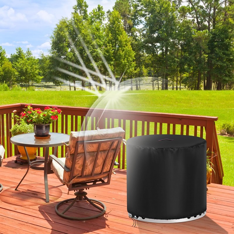 Fire Pit Cover Round 20x17 inch Outdoor Waterproof and Weatherproof