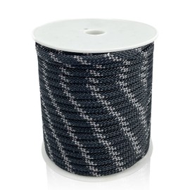 Sutekus 5/16" Accessory Cord Rope High Strength Utility Paracord 8mm Reflective Paracord Hiking Fishing Packaging 130FT (Black)