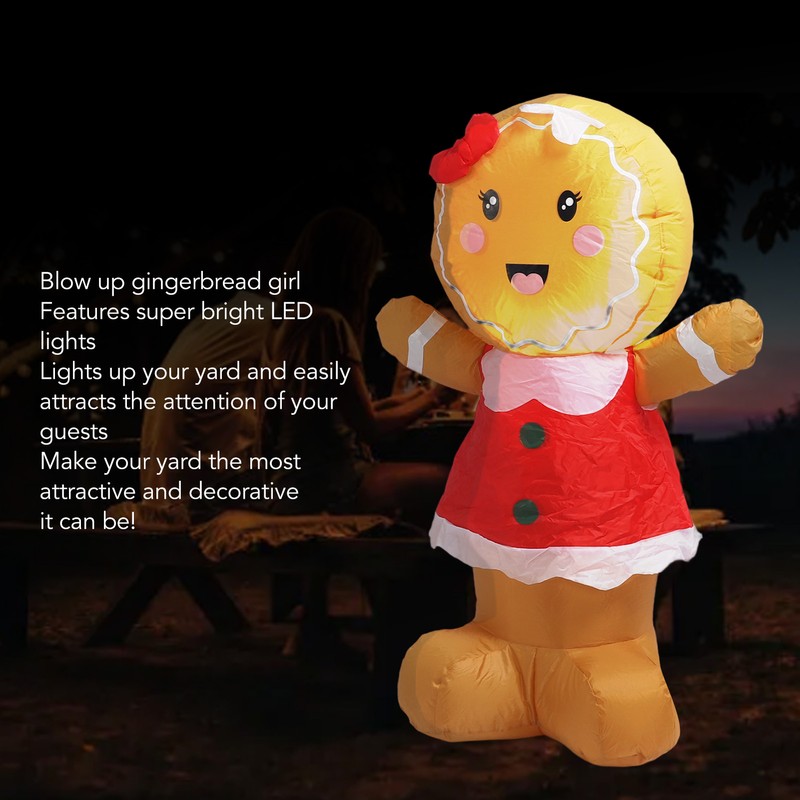 Valentines Day Inflatables Gingerbread Girl Waterproof Thickened Blow Up Gingerbread