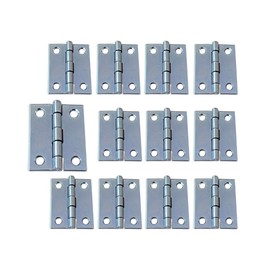 QCAA Narrow Butt Utility Hinge, Swaged, with Removable Loose Pin for Cabinet Door or Box Hinge, 2" x 1-1/2" x 1.4mm, Zinc Plated, 12 Pack, Made in Taiwan