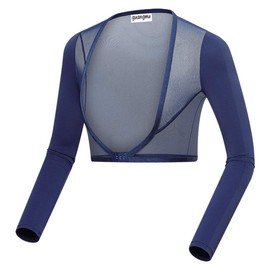 Chal de golf para mujer, con protección solar para exteriores, Azul / Patchwork, L