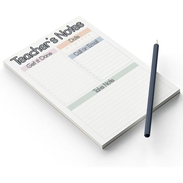 Reskid 2-Pack Teacher Notepads, 6x9in, 50 Sheets Per Pad, 70lb