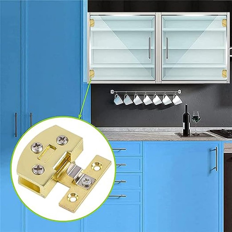 2 Piece Gold Glass Cabinet Hinge, Wine Cabinet Bookcase Door