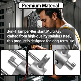 RXALASKA 2Pcs HVAC Locking Cap Key, Locking Cap Tools for 410A & R22 Refrigerant Safety Caps, Triple HVAC Key for Vacuum Caps, Tamper-Resistant (3 Bits)