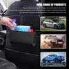 QZTYTY Car Trash Can, Leather Vehicle Trash Bin, Car Dustbin