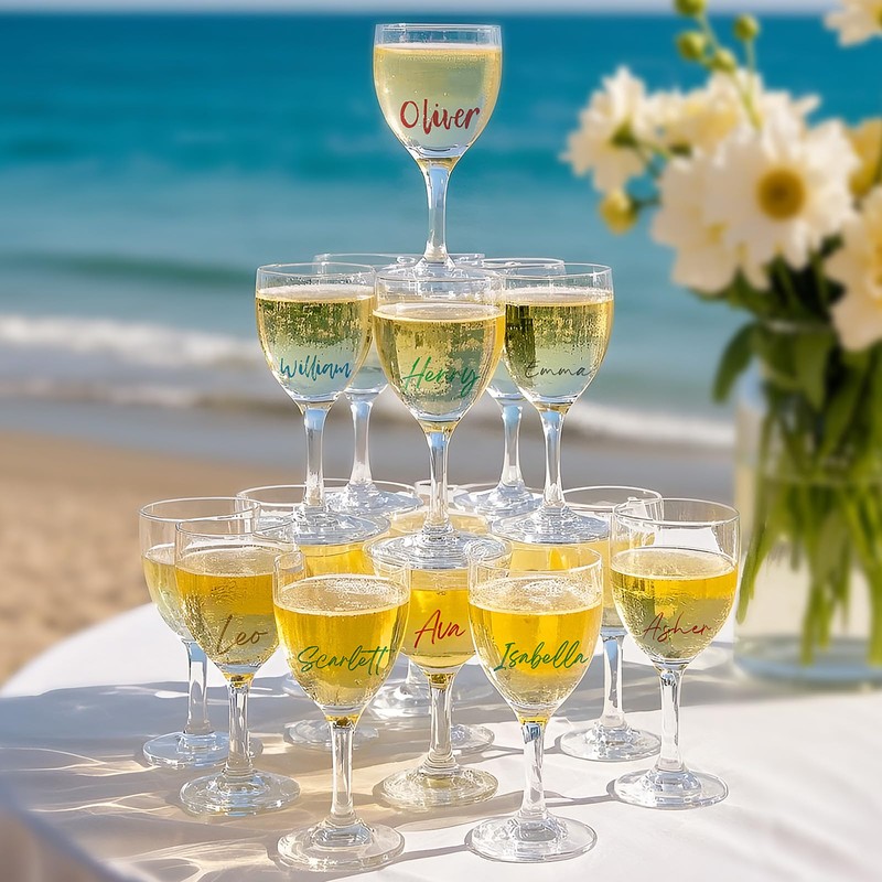 GAINWELL Metallic Wine Glass Markers 8Pcs, Non-Toxic, Food-Safe, Dishwasher-Safe, Wine