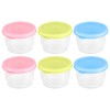 Reusable Plastic Food Storage Containers, 6 Pcs 5.4 OZ Salad