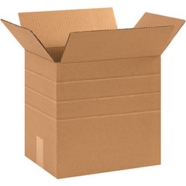 Aviditi Corrugated Cardboard Multi-Depth Shipping and Mailing Boxes, 12 1/4" L x 9 1/4" W x 12" H, Brown/Kraft, Easy-to-Assemble, Great for Small Businesses (Pack of 25)