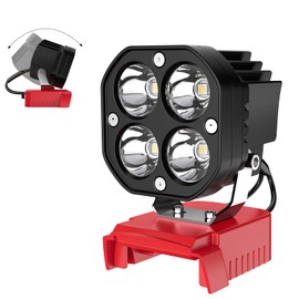 Azocek LED Work Light Compatible with Milwaukee 18V Battery, Azocek 40W 6000LM Flashlight, 18V Battery Cordless Work Light 120°Adjustable with Low Voltage Protection for Outdoors and Job Site Lighting