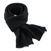 Classic Waffle Knit Scarf - Black