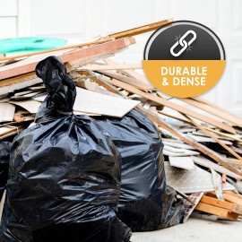 PAMI Heavy-Duty Contractor Bags [Pack of 20] - 42 Gallon Large Black Trash Bags