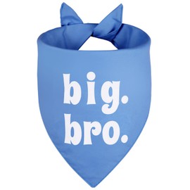 Agroon Big Brother Dog Bandana Blue Large 1PCS, Adjustable Triangle Scarf, Pregnancy Announecment, New Baby for Family.