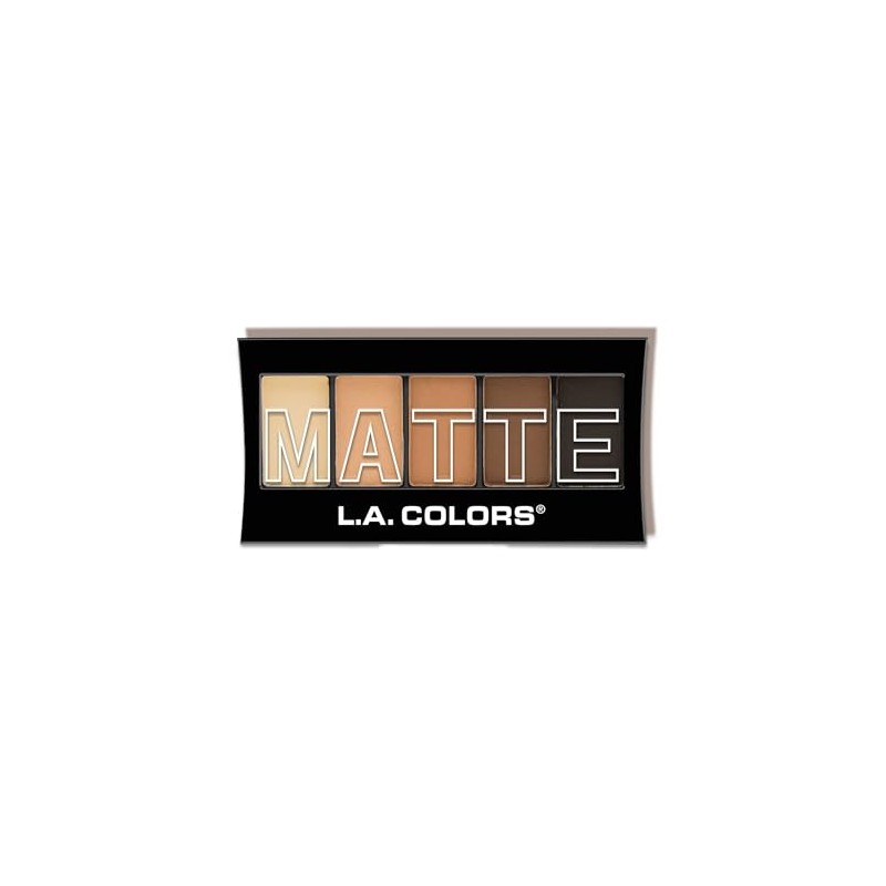 L.A. COLORS 5 Color Matte Eyeshadow Palette, Brown Tweed CEM472