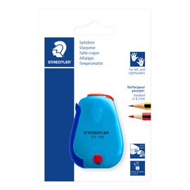 Staedtler 511 130-BK Sharpener Box for Lead and Coloured Pencils up to 8.2 mm, Left and Right Handed Users, Double-Sided Tips, One Sharpener in Assorted Colours