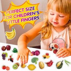 50Pcs Fruits Vegetable Stickers for Kids Teens,Realistic Food Fruit Stickers,Teachers Student Sticker for Classroom Theme Party Favor, Waterproof Sticker for Water Bottles Laptop Scrapbook