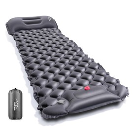 Air Mat, Camping Mat, Foot Type (2024 Newly Developed & Inflates in 25 Seconds), Includes Pillow, Outdoor Mat, Disaster Prevention, Mat Pact Sleeping Bag, R Value 4.0, Thick, Waterproof, Tide