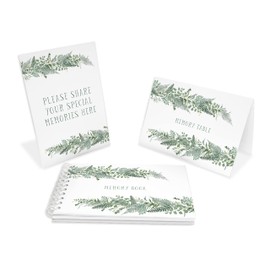 Condolence book for funerals | A5 set of Funeral memory book of condolence and signs | green fern remembrance memories book | memory book for funeral | condolences book