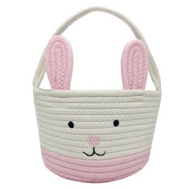 AIXXCUVQ Cotton Easter Rabbit Ears Peters S Easter Basket With Bunny Delightful Easter Celebration S And Years Easter Basket, Pink ears