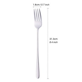 Bisda Stainless Steel 18/10 Dinner Forks Pack of 6 Silver Table Forks Long Handle 21.3 cm(8.4 inches) Korean Cutlery Forks Set for Steak Meat