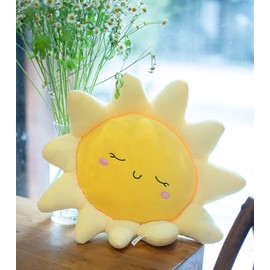 NatureMan Flower Floor Pillow Sun Shape Cushion Cute Seating Pad Chair Cushion Car Neck Pillow,Cute Sun Pillow Plush Toy,for Home Decoration Girls Women Gifts (50cm)
