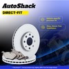 AutoShack Front Vented Drilled & Slotted E-Coated Brake Rotors +