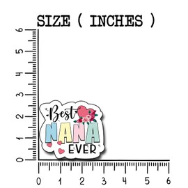 (3Pcs) Best Nana Ever Sticker, Decal Gifts Decorate Books Laptop Phone Water Bottles Kindles Stickers Tumbler Sticker Waterproof Vinyl Decorate Sticker 3" Inch