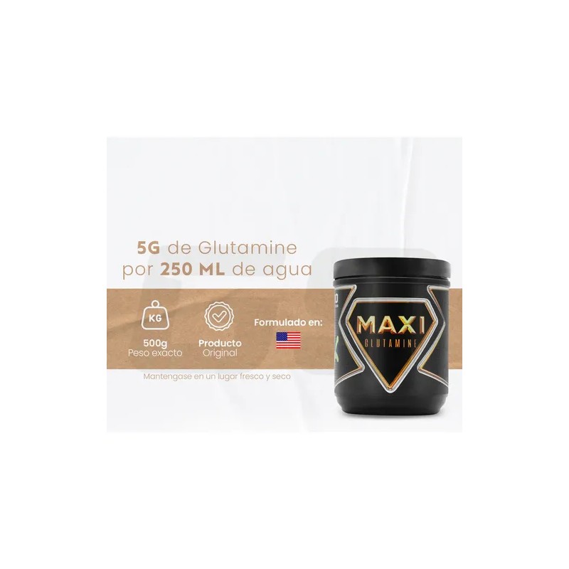 Glutamina Suplemento 500g Maxi Protein 100servicios En Polvo