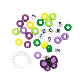 Fun Express Jungle VBS Pony Bead Bracelet Craft Kit - Makes 12, Vacation Bible School 2024