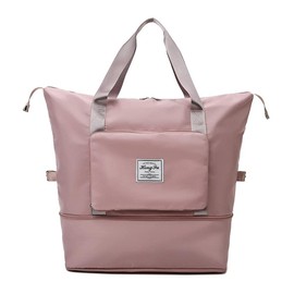 36L Faltbare Reisetasche, große Wochenend-Übernachtungstasche mit Nasstasche & Schuhfach für Frauen Handgepäcktasche, wasserdichte Sporttasche, rose, 39x42x22cm, Sport, lässig