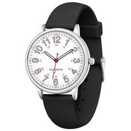 IBSO Nurse Watch for Nurse Medical Professionals Men Women Easy to Read Dial Wristwatches Silicone Band Second Hand Watches (102 WE BK)
