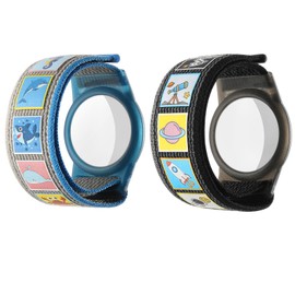 Dingfeiyu Pack of 2 Children's AirTag Bracelets, Waterproof, Anti-Lost & Anti-Scratch Protection, Airtag Bracelet for Kids, GPS Tracker Children AirTags Case Holder Case Toddler