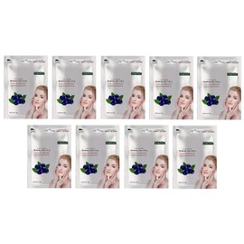 MOND'SUB Blueberry Beauty Skin Care Face Sheet Facial Masks with Natural Extract Repairing Fine Lines and Nourising Skin 25gm each for Women and Men (Pack of 11)