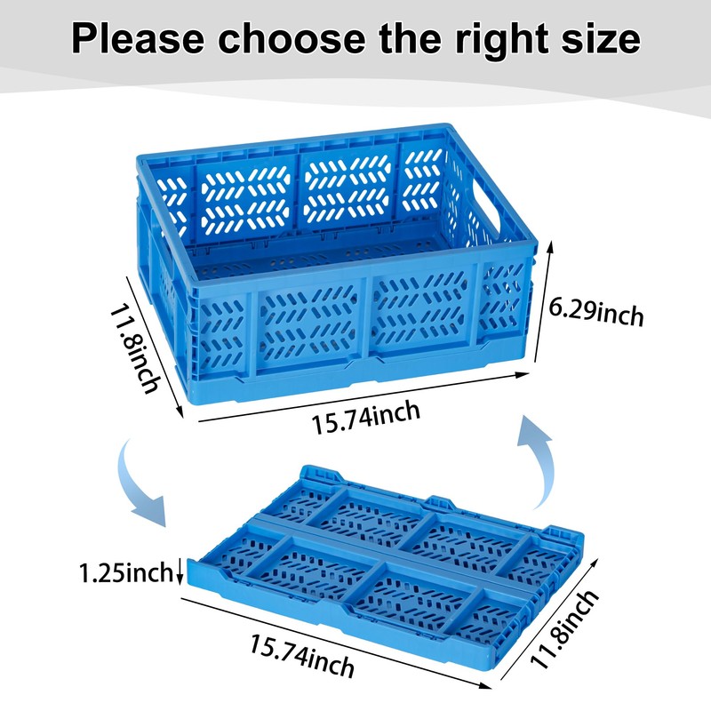 Senhoglb 4-Pack Plastic Storage Baskets for Organizing Groceries Fruit with