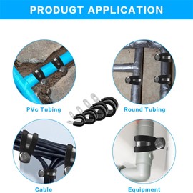 Stainless Steel Rubber Lined P Clips Assorted, 20Pcs 20mm Hose Pipe Clamps,Hose Clips Conduit Clips,Rubber-Lined P-Clips Metal Wire Cable Clamps for Cord Wire Hose Tube