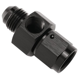 Podavelle 6AN Male to 6AN Female Fuel Pressure Gauge Take Off Fitting Adapter with 1/8 NPT Side Port Aluminum Black