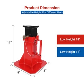 Heavy Duty Car Jack Stand, Heavy Duty Pin Type Professional Car Jack Stand with Lock, Automotive Jack Stands, Adjustable Height 11"-18", 12 Ton (26,400 Lb) Capacity, Red, 1 Pair