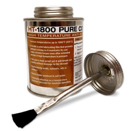 Liquid-O-Ring HT-1800 Pure Copper Anti-Seize Lubricant – High Temp 1800°F, Lead-Free, Zinc-Free, Graphite-Free, Non-Corrosive – Made in USA – 8oz Brush-Top Can