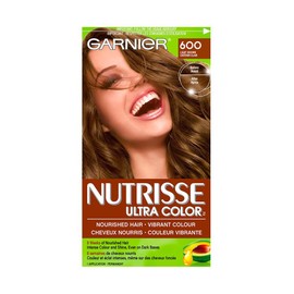 Garnier Nutrisse Ultra Color, Permanent Hair Dye, 60 Light Brown, Vibrant Colour, Silky and Smooth Hair Enriched With Avocado Oil, 1 Application
