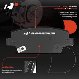 A-Premium Rear Ceramic Disc Brake Pads Set Compatible with Kia Models - Cadenza 2017 2018 2019 2020, 4 Pcs