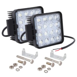 PICAA 2x 4 Zoll 48W LED Arbeitsscheinwerfer, 6000K Weiß Flutlicht Led Lightbar 12V 24V Auto Offroad 4x4 LKW Traktor Zusatzscheinwerfer