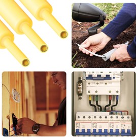 Pointool 1/2 Inch Waterproof Heat Shrink Tubing - 3:1 Marine Heat Shrink Tube with Adhesive Lined, 10 Feet Wire Shrink Wrap Electrical Heat Shrink Wrap Tubing Assortment for Wires, Yellow